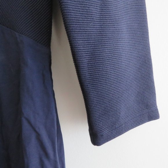 ANTHROPOLOGIE MAEVE Orsay Knit Navy Blue Asymmetrical Dress - Size S - Picture 7 of 16